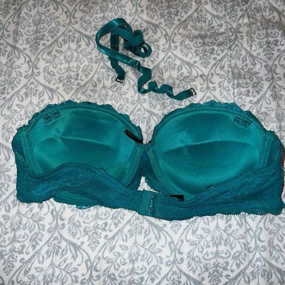 Strapless bra blue and floral size 34C - Picture 3 of 5
